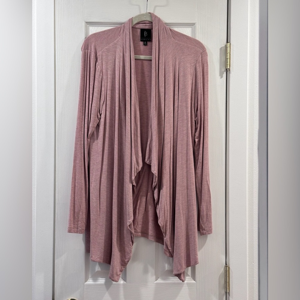 Dust pink Bobeau long sleeve open long cardigan (M)